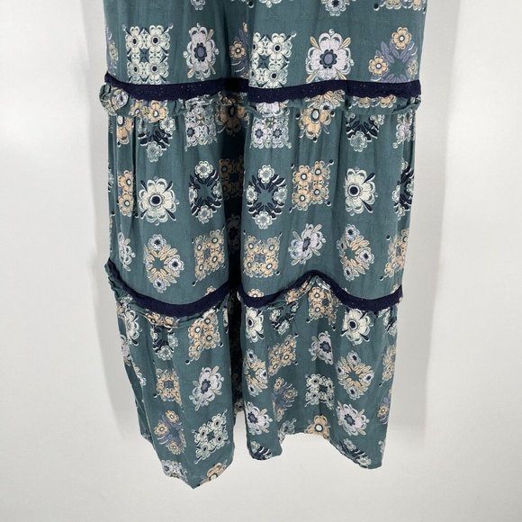 Universal Thread Teal Floral Midi Dress - Picture 2 of 7